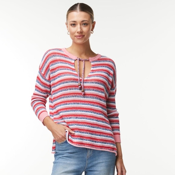 ZAKET & PLOVER The Neck Top Knit Sweater Stripe Size Medium - Picture 2 of 7